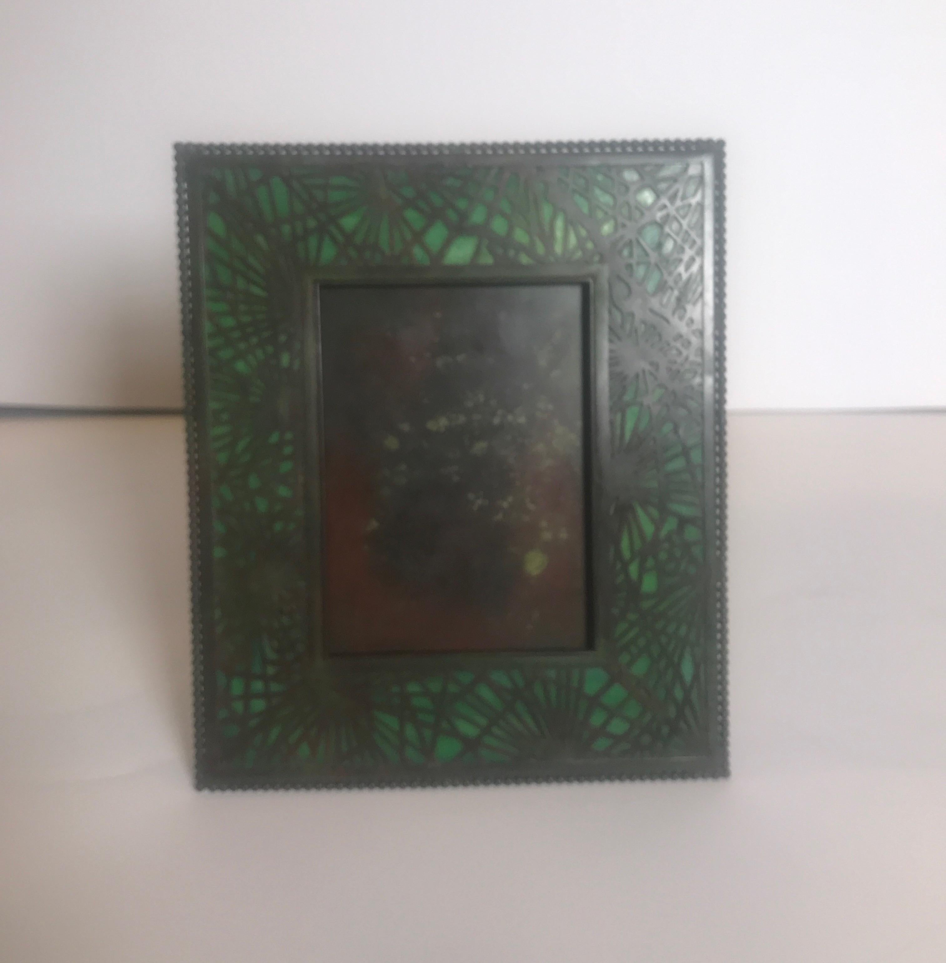 Tiffany Studios Pine Needle Patinated Bronze Picture Frame 5