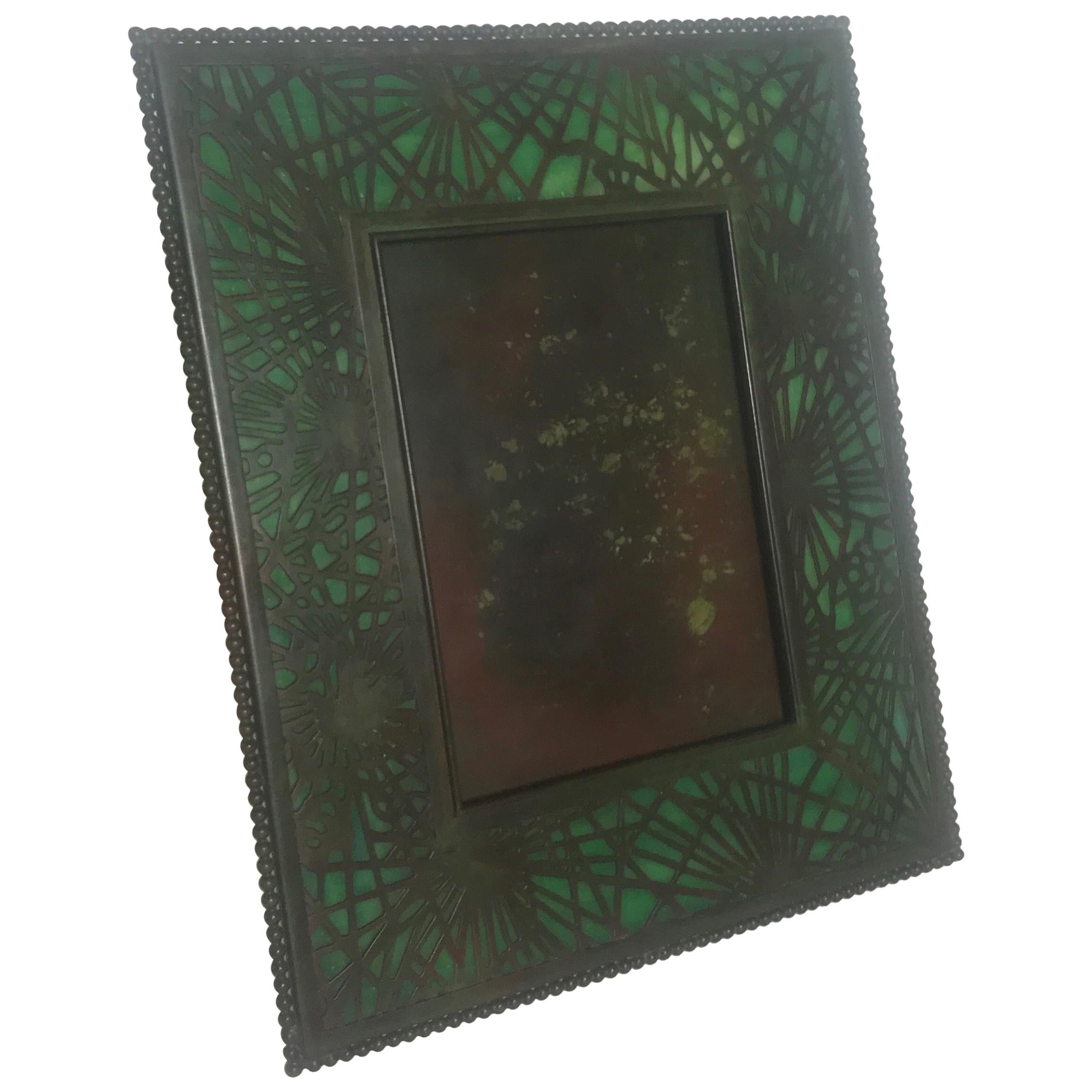 Tiffany Studios Pine Needle Patinated Bronze Picture Frame