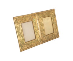 Tiffany Studios Rare Double Picture Frame with Grapevine Pattern, Signed