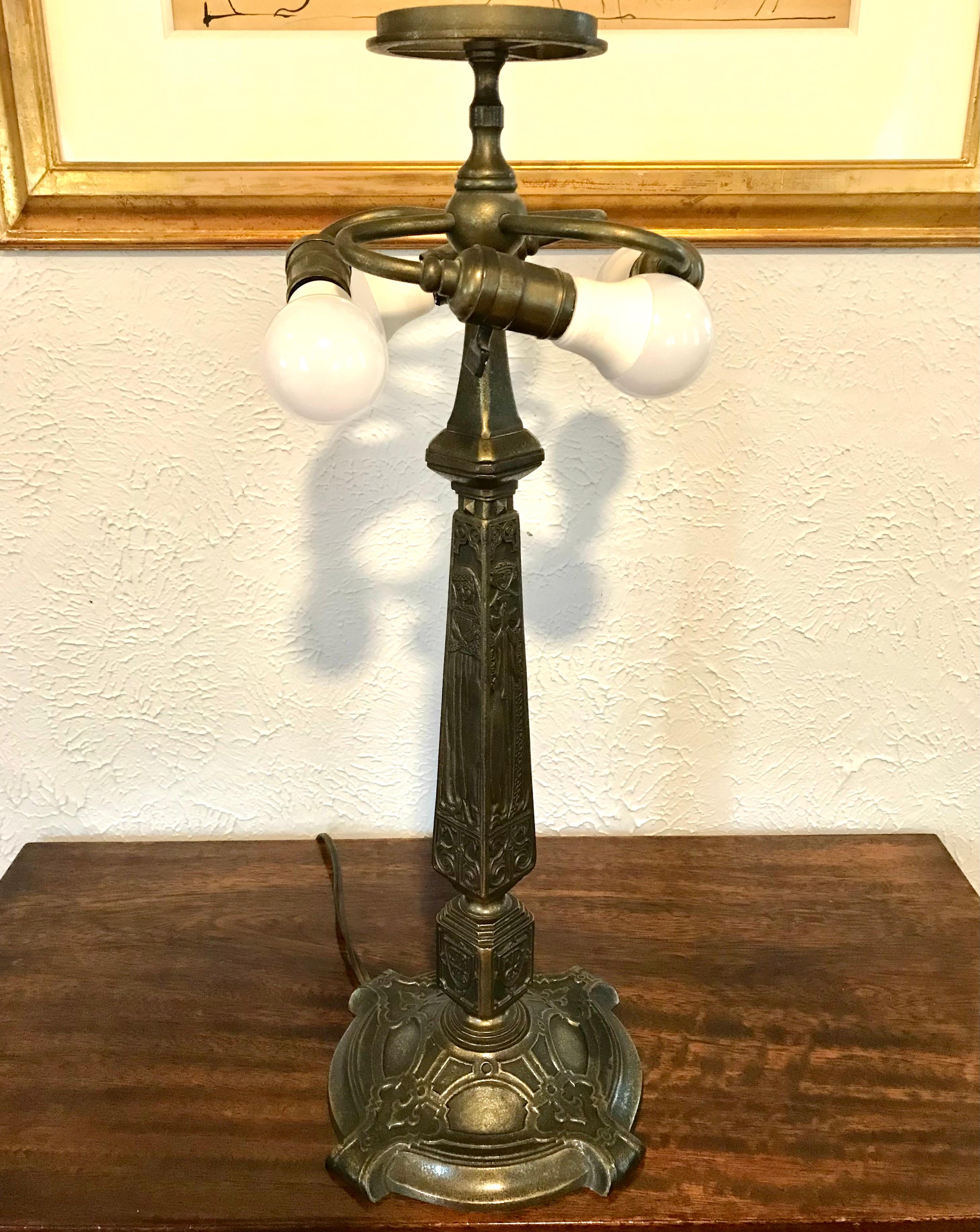 Art Glass Tiffany Studios Rare Empire Jewel Table Lamp For Sale