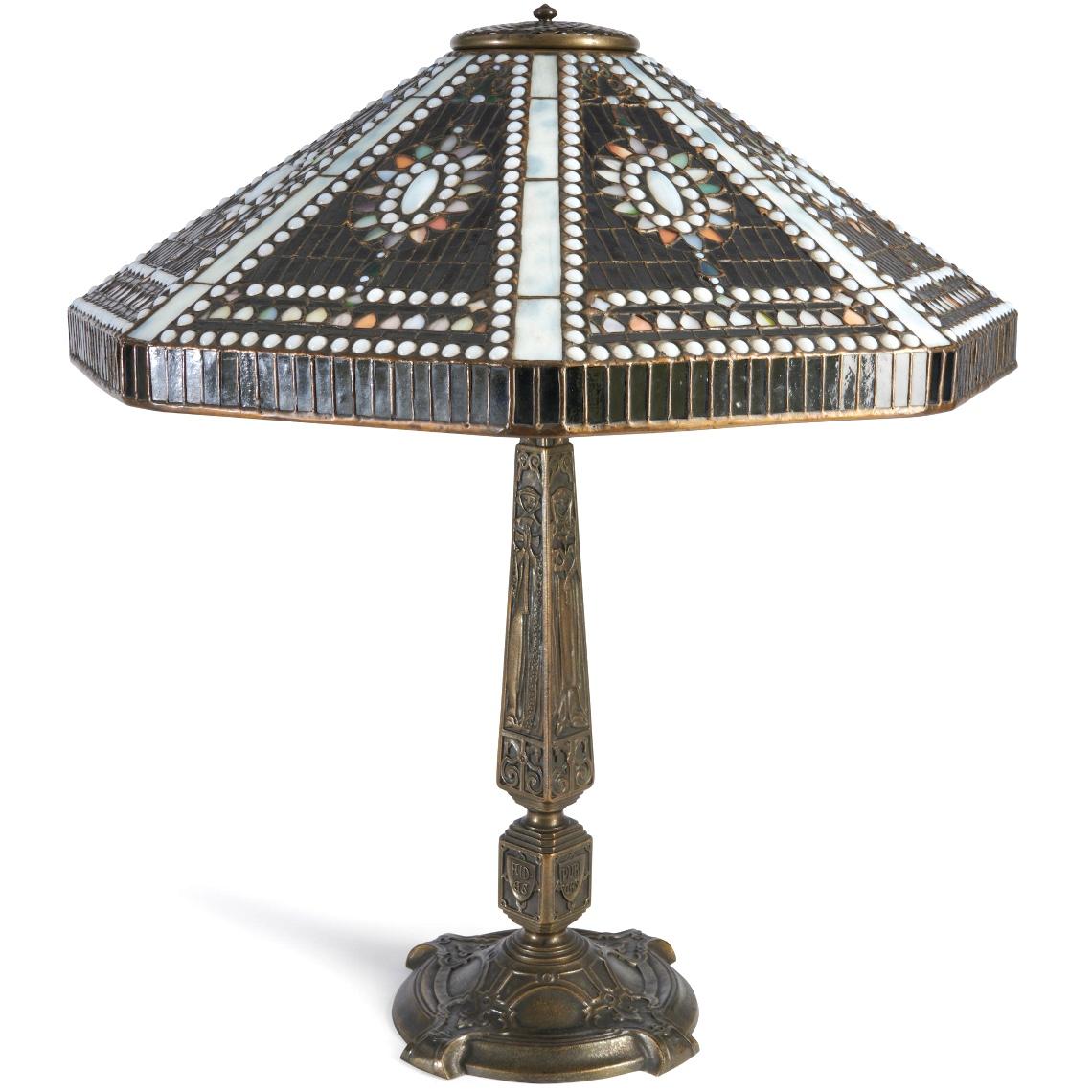 Tiffany Studios Rare Empire Jewel Table Lamp For Sale 1