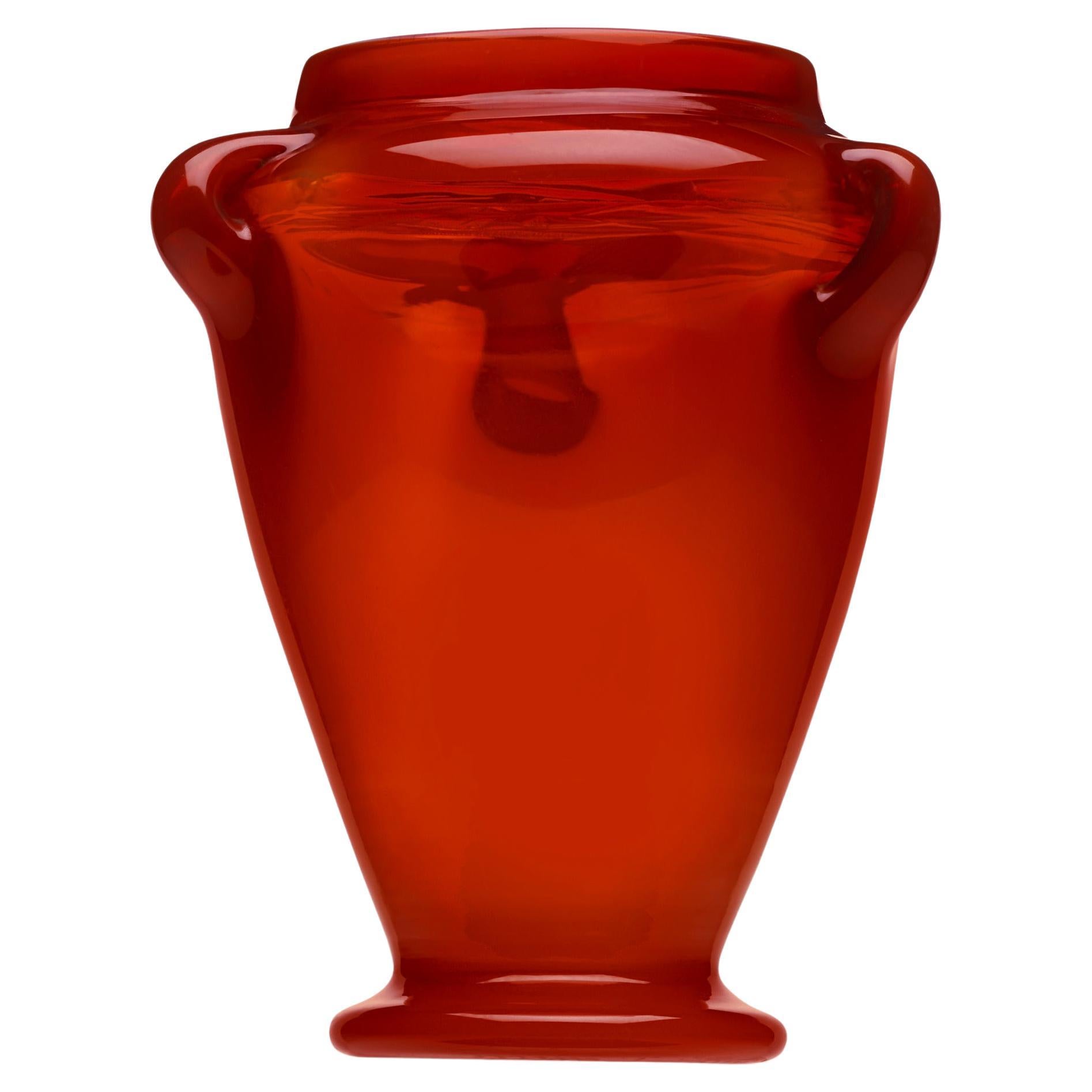 Tiffany Studios Red Favrile Vase For Sale