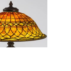 Tiffany Studios "Roman" Table Lamp with Rookwood and Tiffany Base