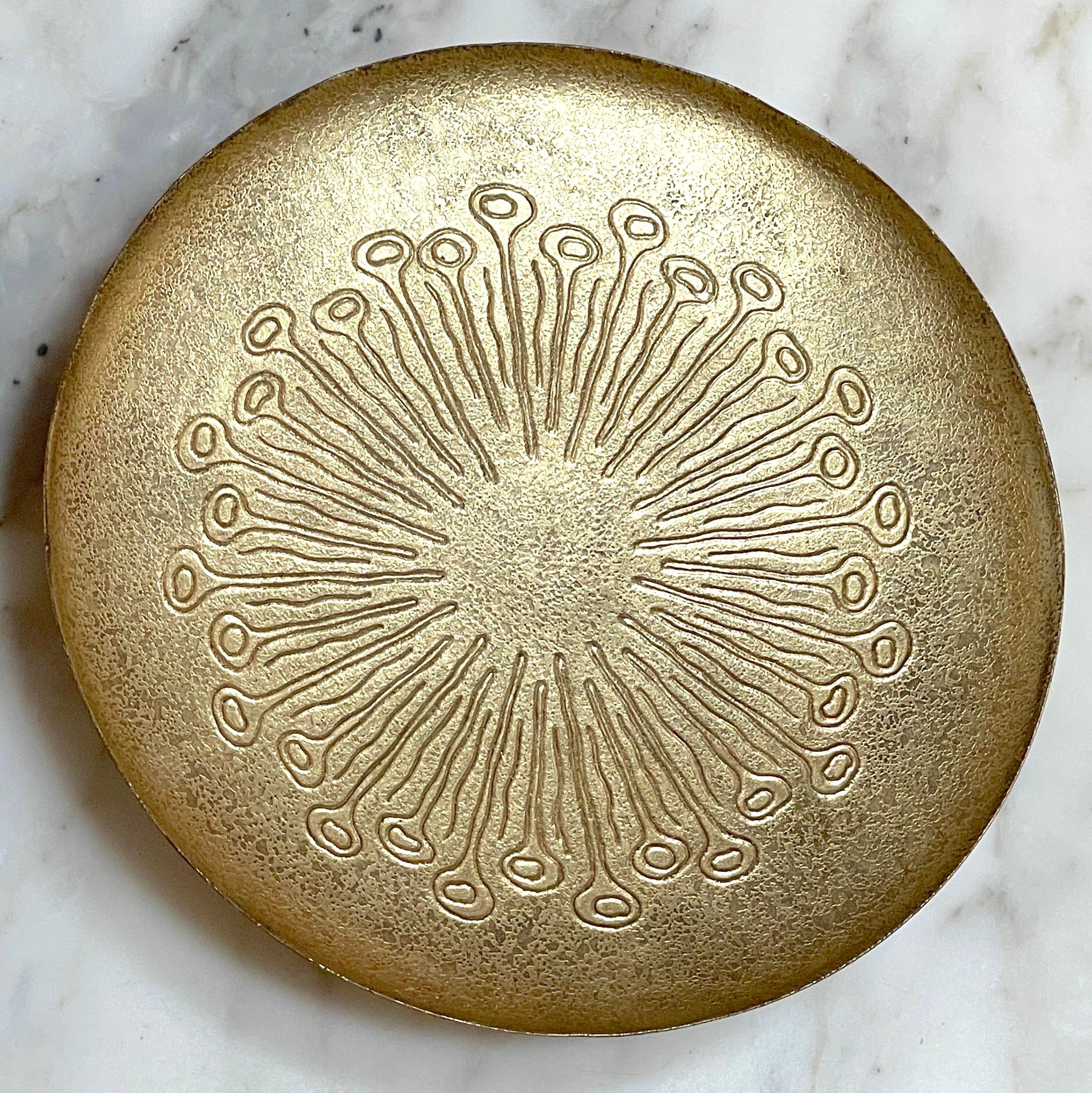 American Tiffany Studios 'Sea Anemone 'Gilt Bronze Compote/Tazza New York #1732 For Sale