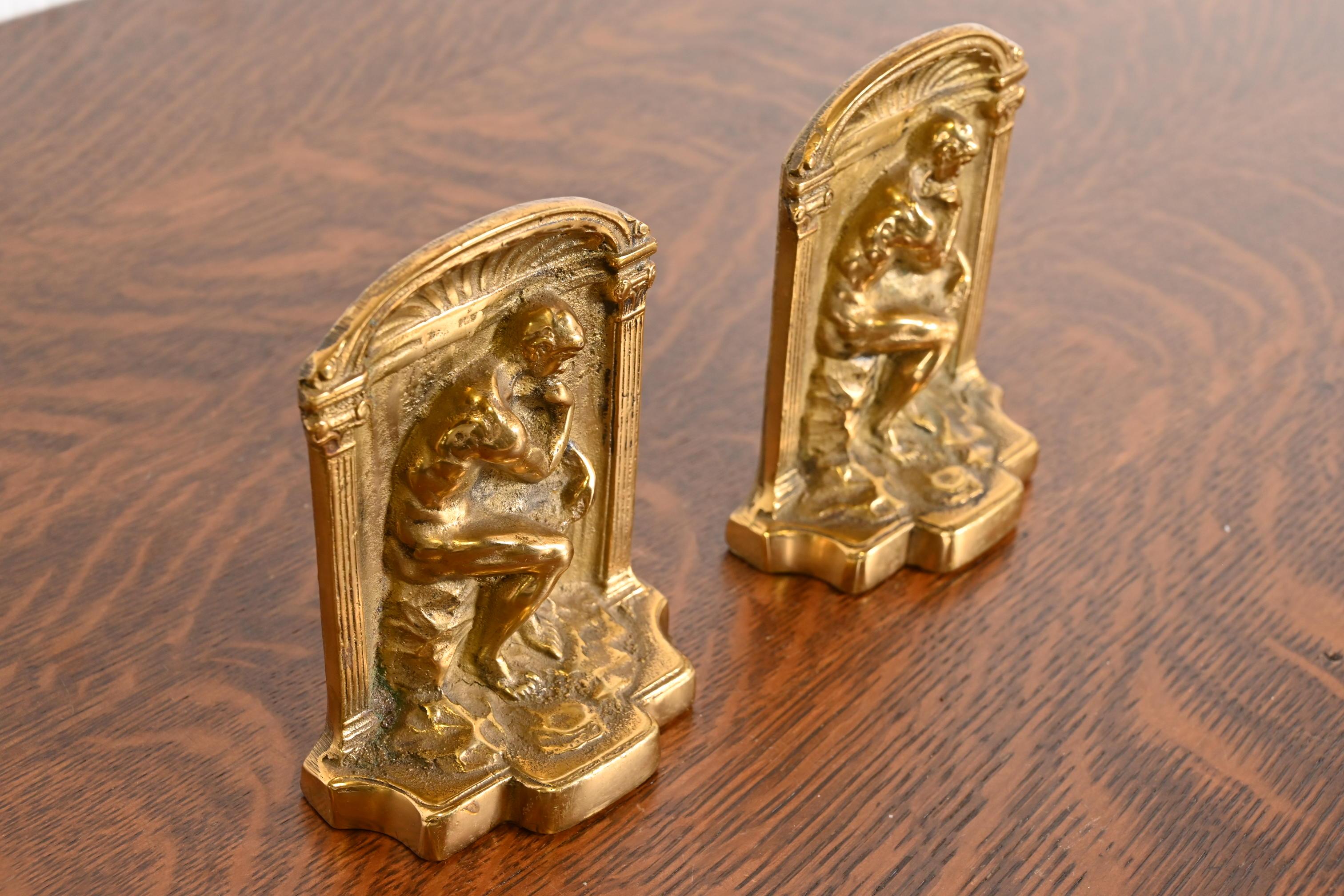 Early 20th Century Tiffany Studios Style Art Deco Bronze Doré 