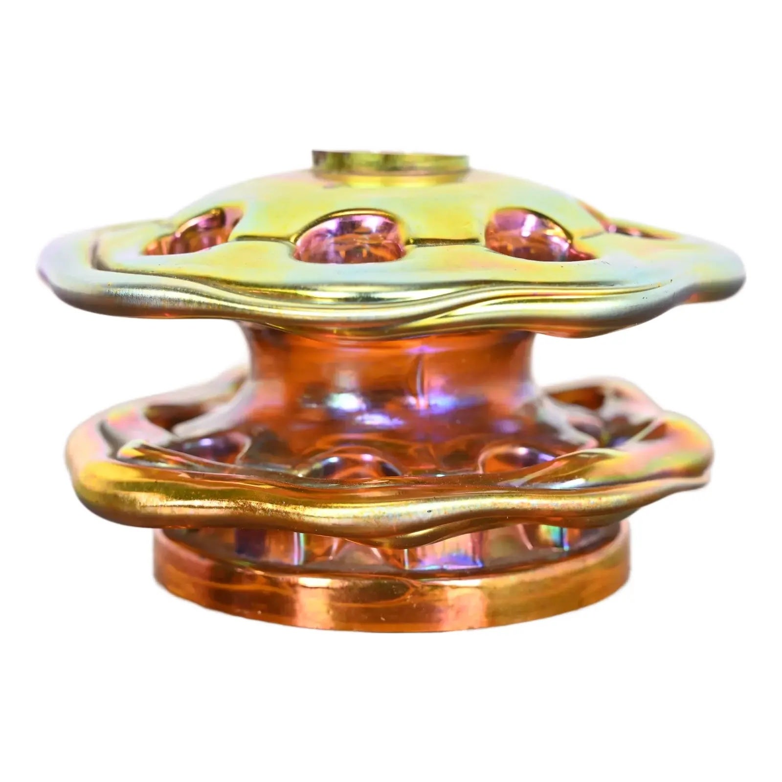 Rana fiore in vetro iridescente in stile Tiffany Studios in vendita