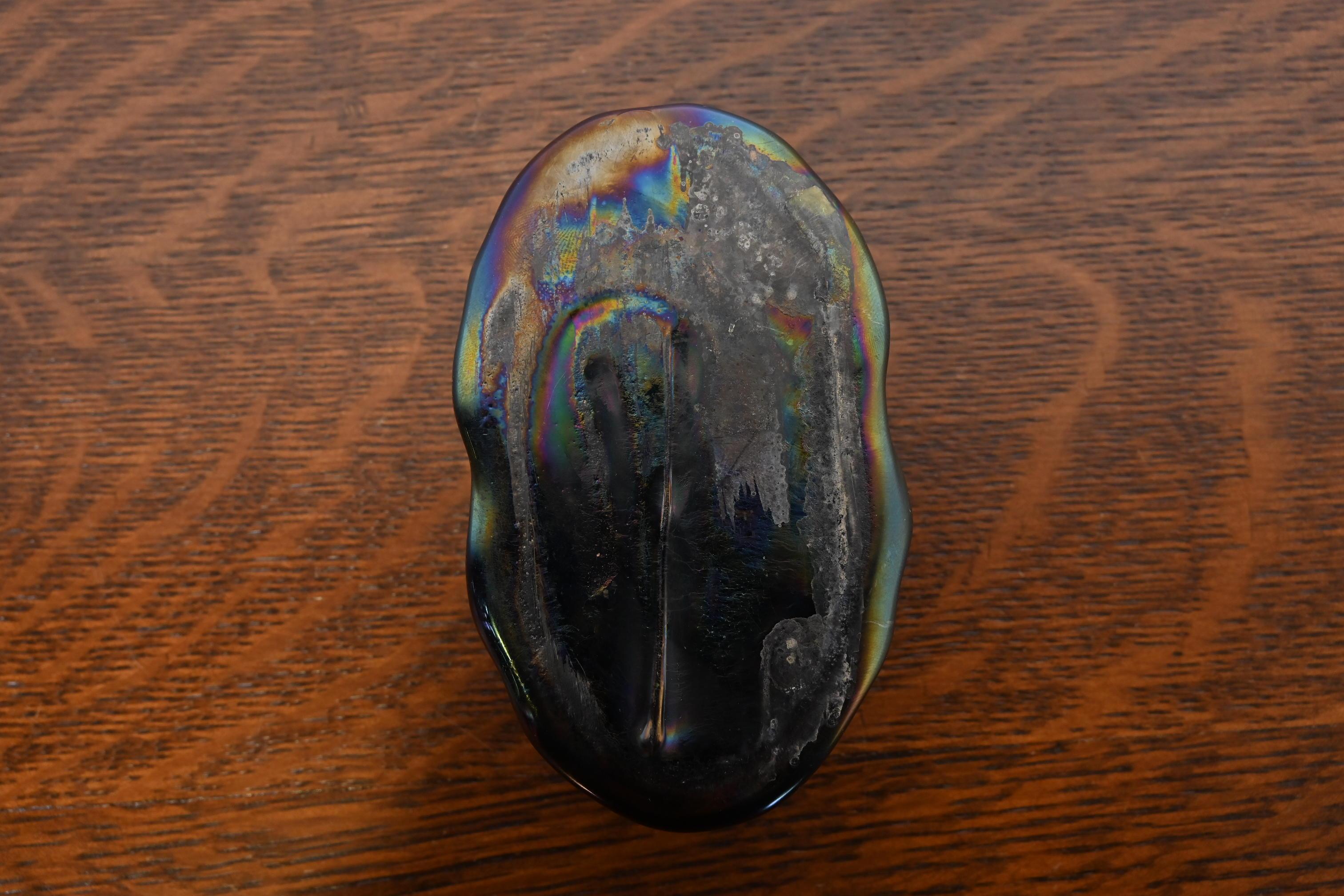 Tiffany Studios Style Iridescent Favrile Glass Scarab Paperweight 3