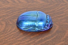 Tiffany Studios Style Iridescent Favrile Glass Scarab Paperweight