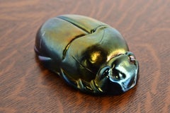 Tiffany Studios Style Iridescent Favrile Glass Scarab Paperweight