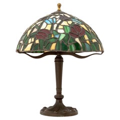 Tiffany Studios Style Stained Glass Table Lamp