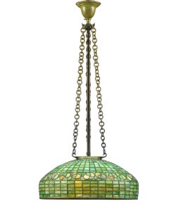 Tiffany Studios Swirling Leaf Hanging Lamp
