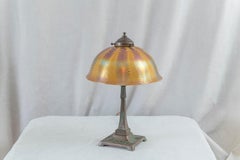 Tiffany Studios Table Lamp w/Hand Blown Art Glass Shade, All Signed, ca. 1905