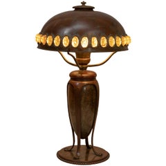 Tiffany Studios Table Lamp with Jeweled Shade, circa 1905
