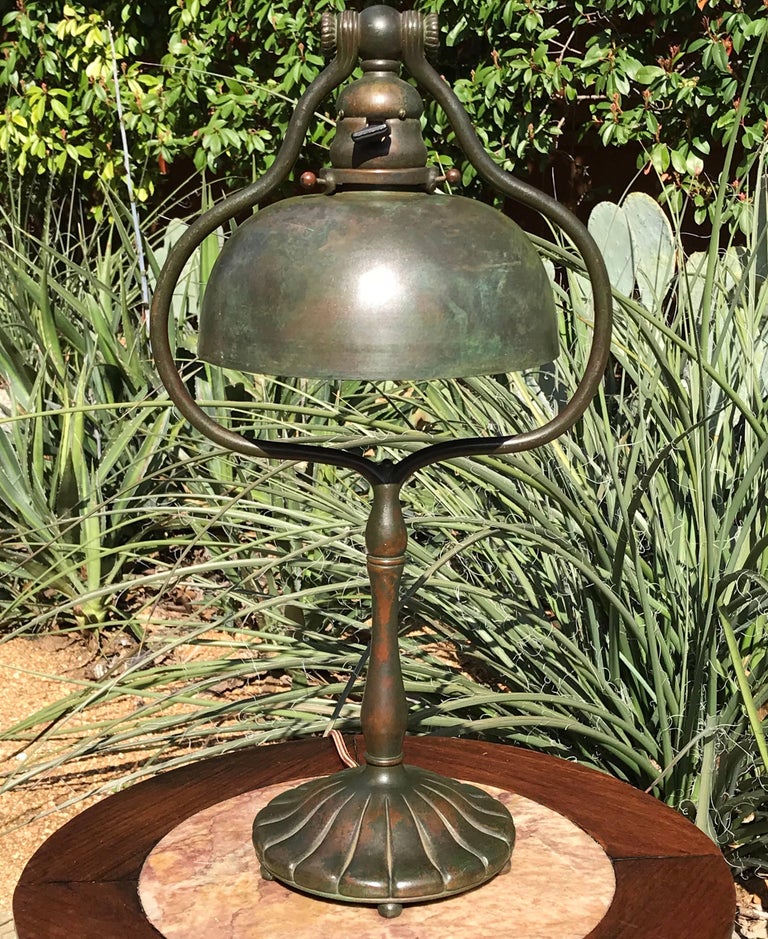 Tiffany Studios Tall Bronze Harp Table Desk Lamp New York ...