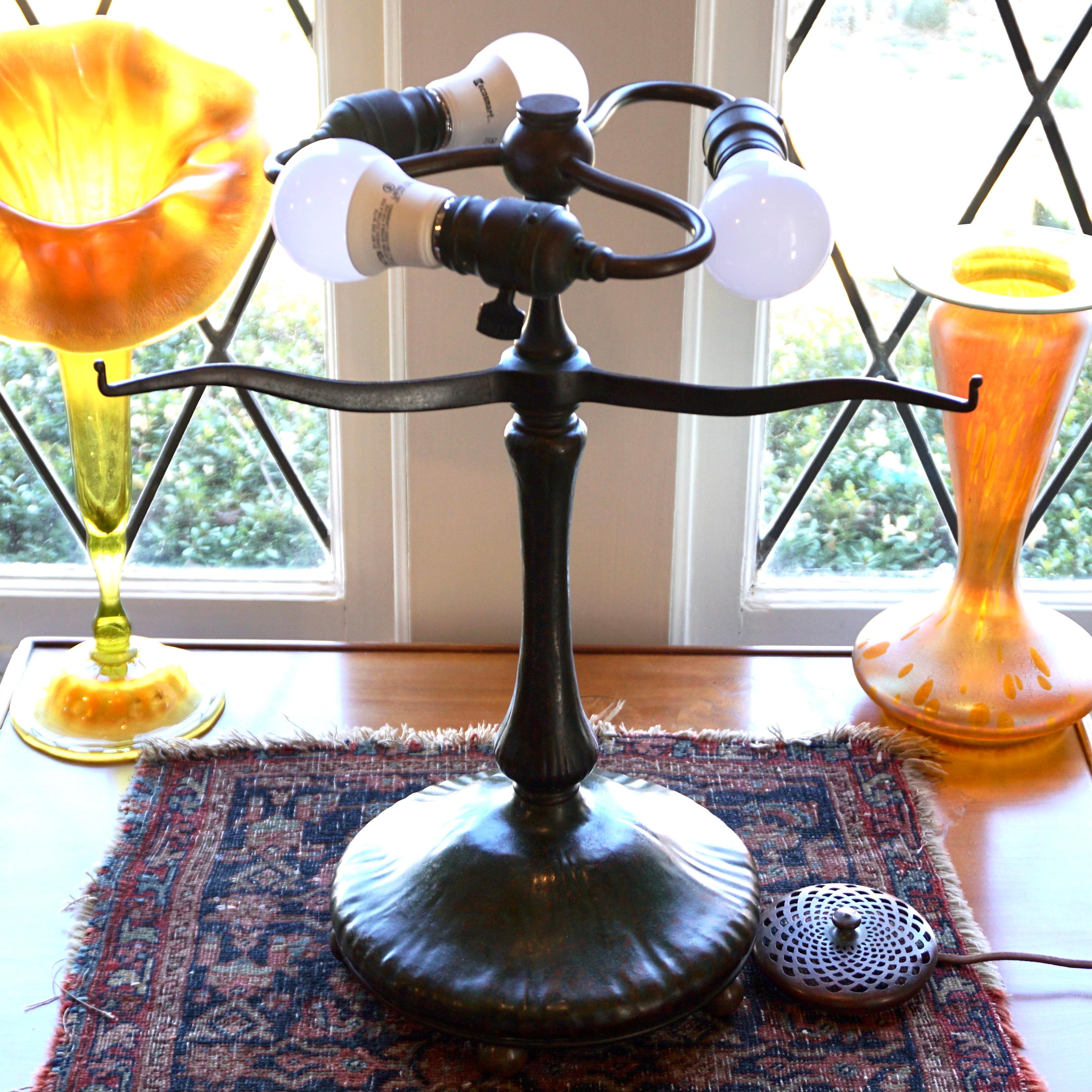 Bronze Tiffany Studios Turtleback Table Lamp