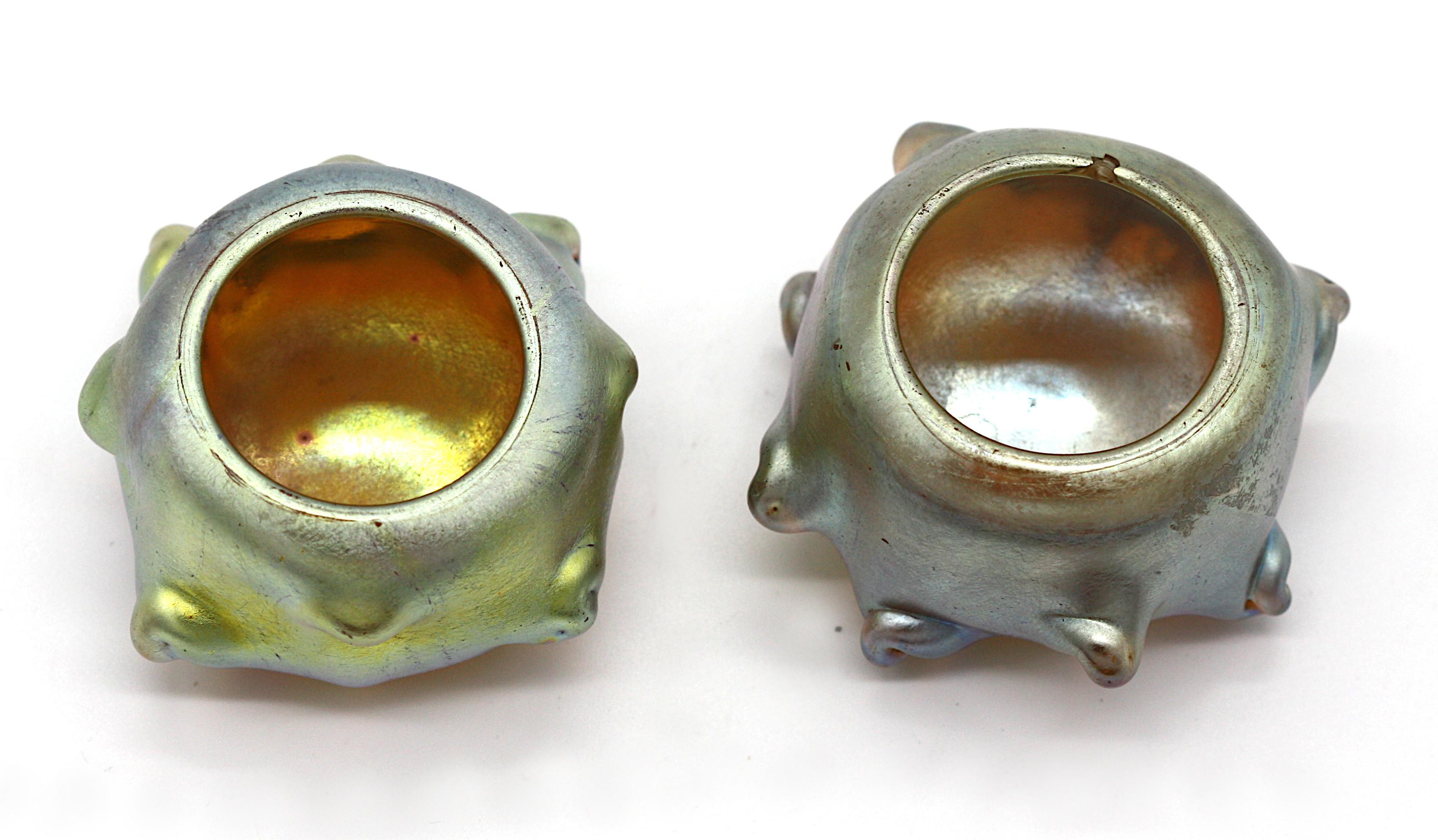 Tiffany Studios Two Salt Cellars In Good Condition For Sale In West Palm Beach, FL