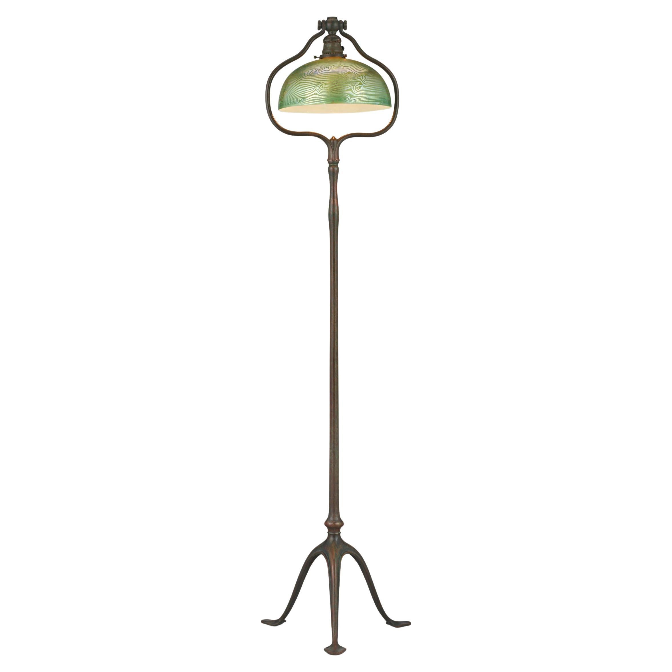 Tiffany Studios Wave Glass Floor Lamp For Sale