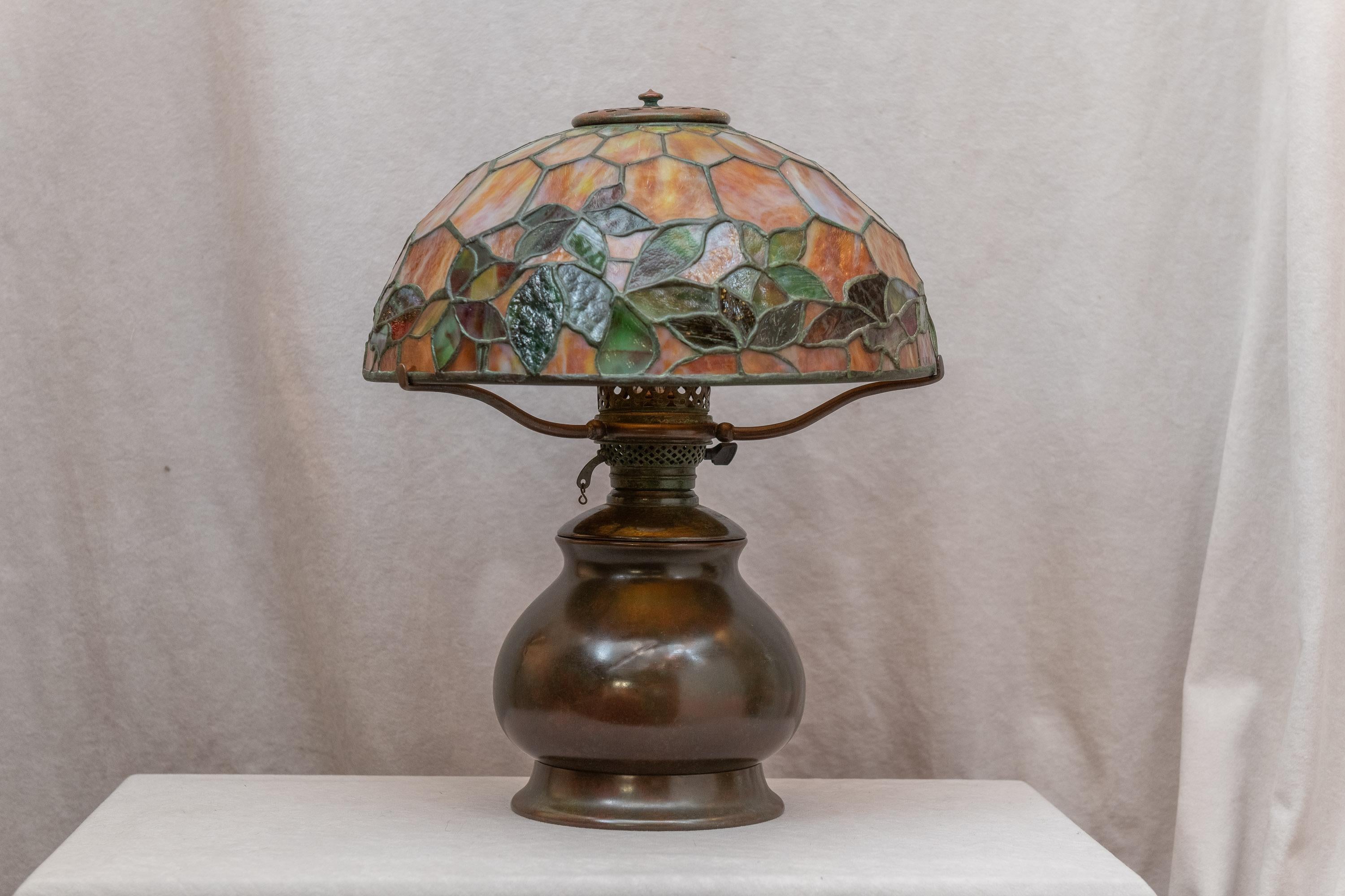 Art Nouveau Tiffany Studios Woodbine Table Lamp