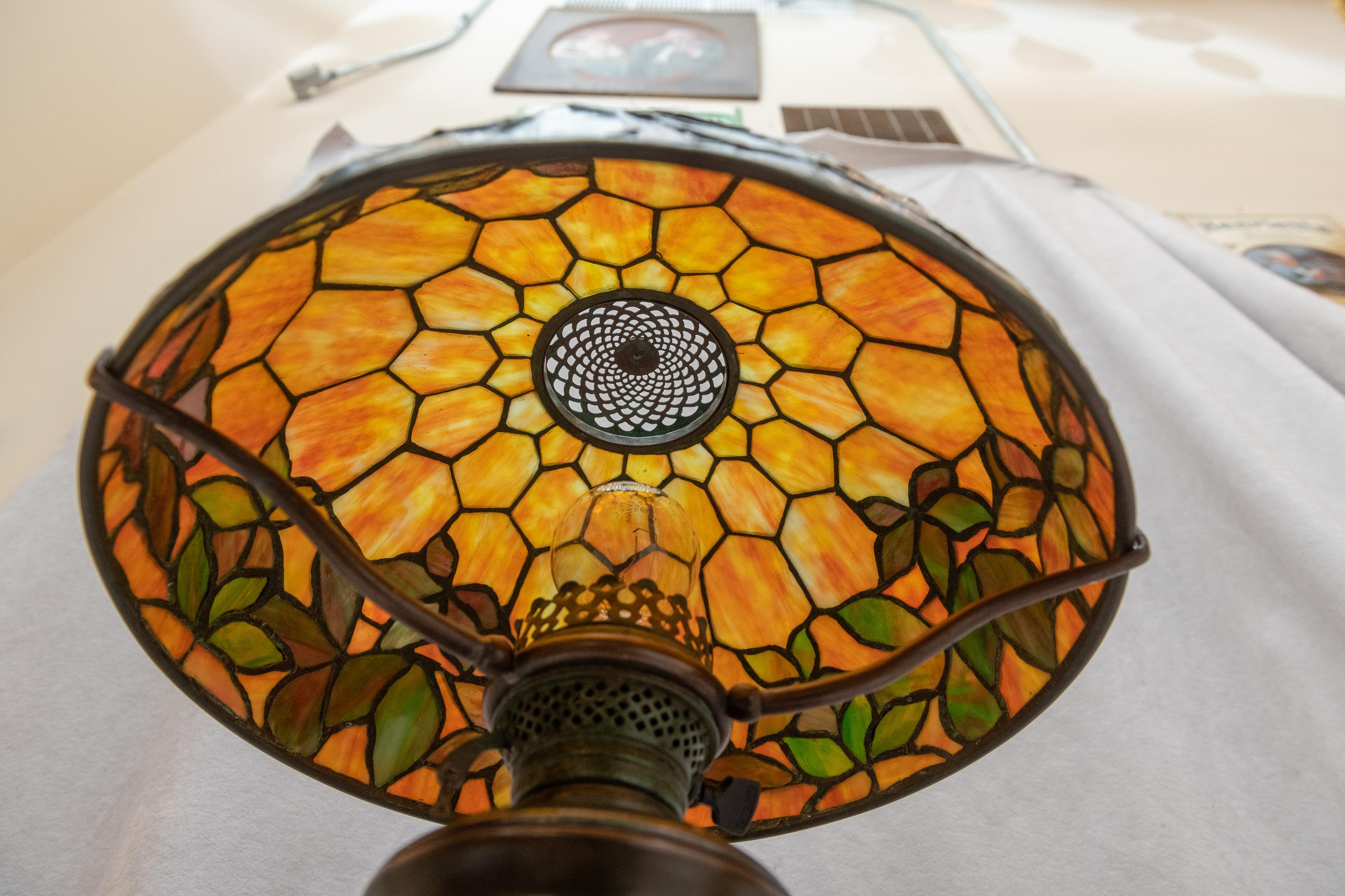American Tiffany Studios Woodbine Table Lamp