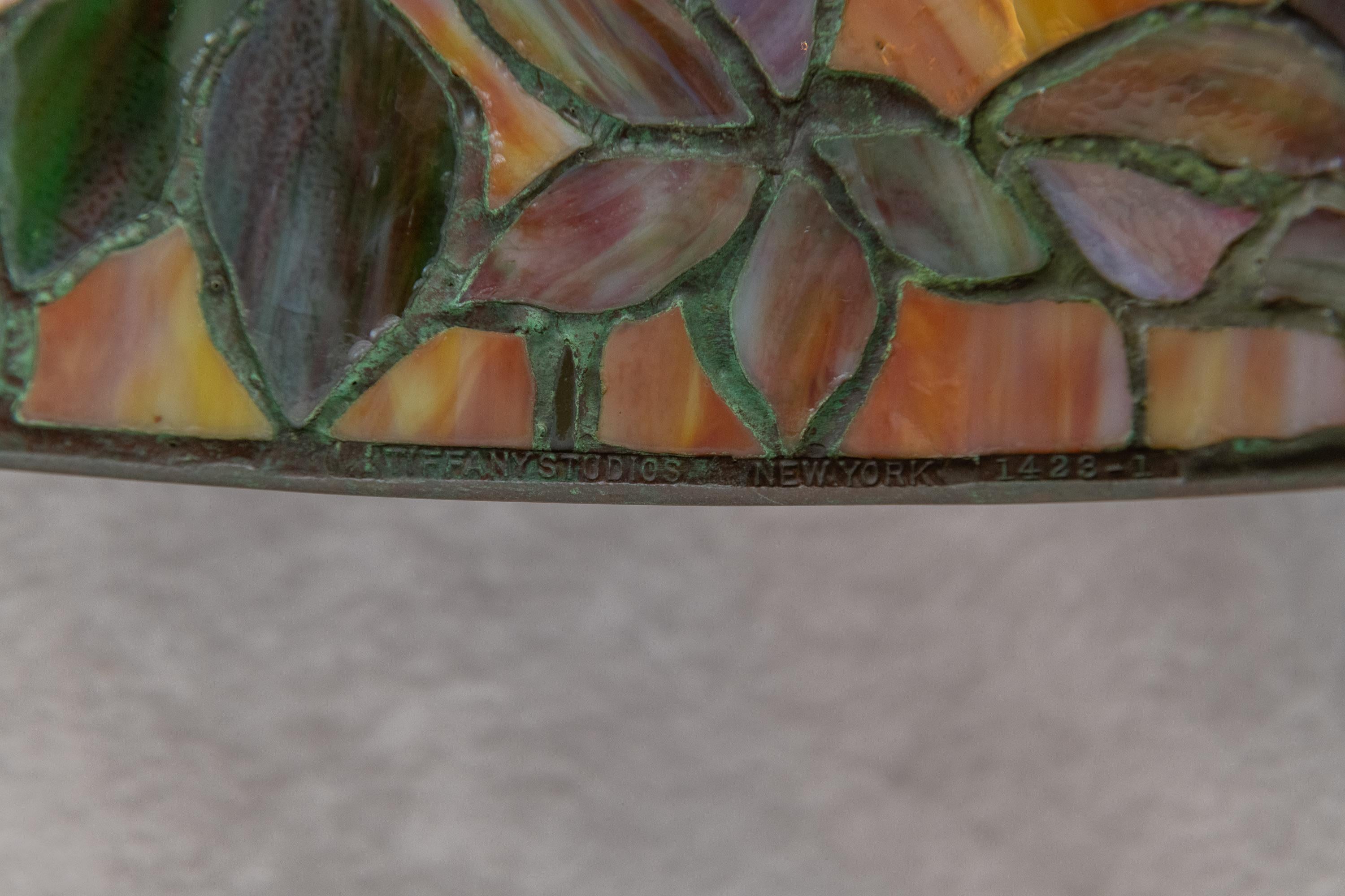 Hand-Crafted Tiffany Studios Woodbine Table Lamp