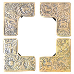 Tiffany Studios Zodiac Bronze Blotter Corners