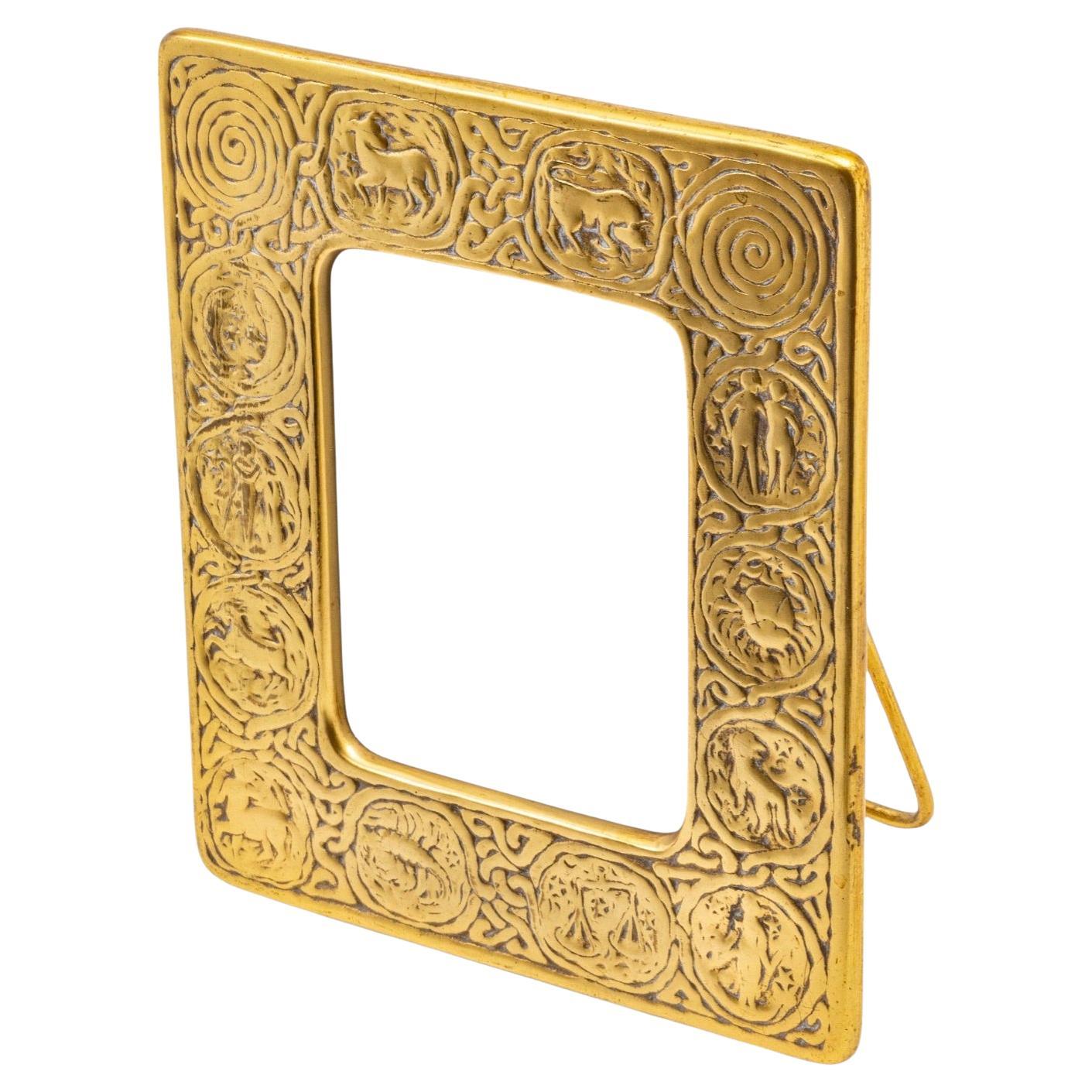 Tiffany Studios “Zodiac” Dore Bronze Easel Calendar, Model 943, 20th Century