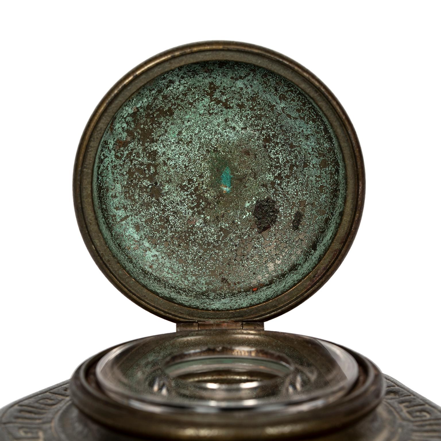 American Tiffany Studios Zodiac Inkwell