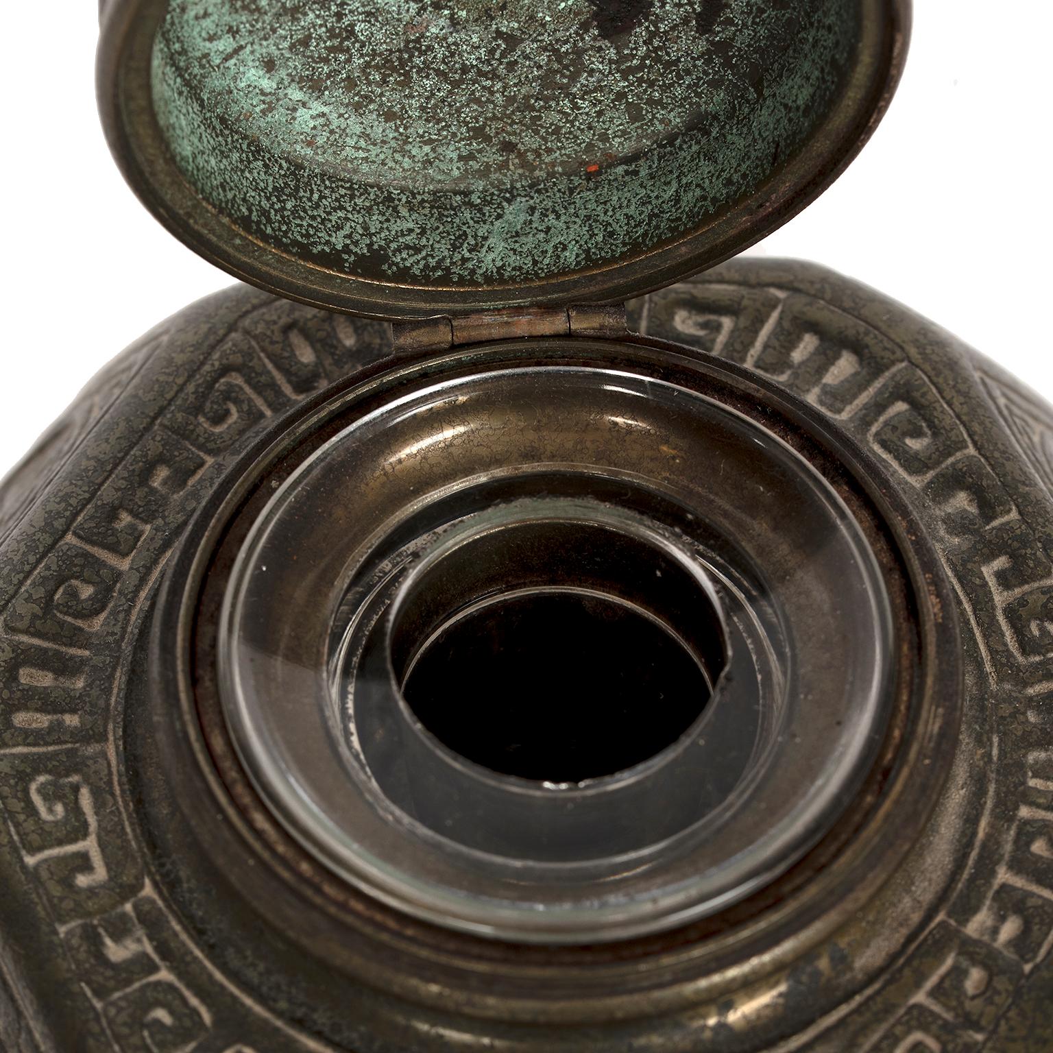 Cast Tiffany Studios Zodiac Inkwell