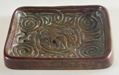 Tiffany Studios Zodiac stamp tray  coin or paperweight bronze Arts and Crafts