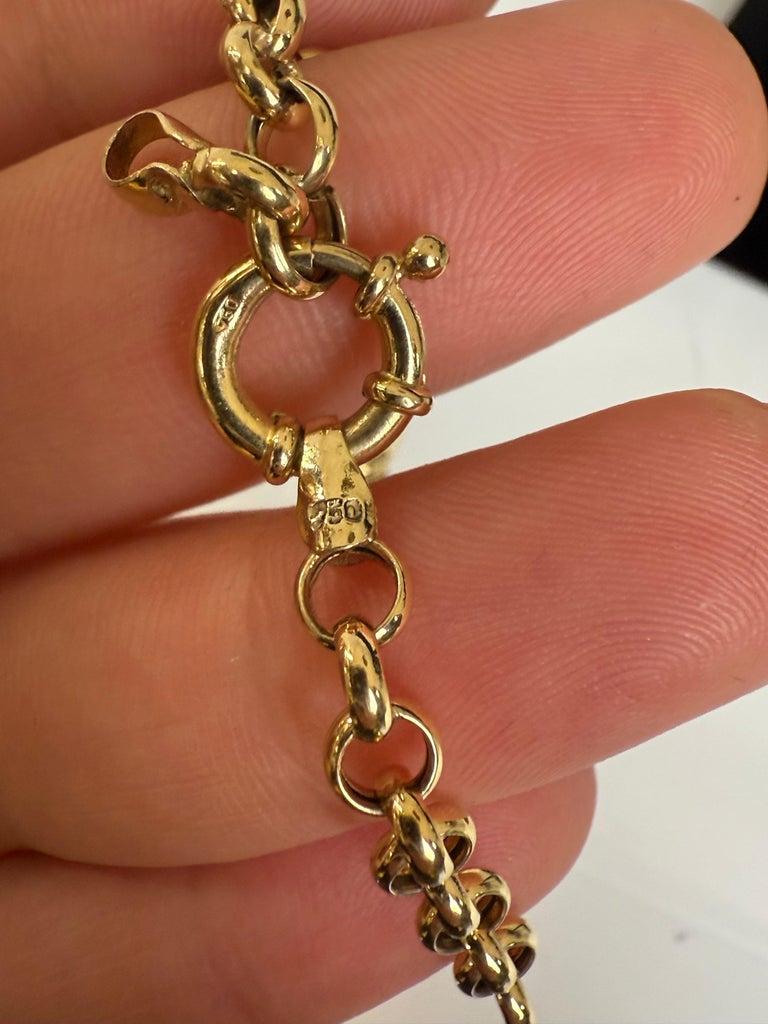 Tiffany Style 18K Gold Heart Charm Bracelet For Sale 7
