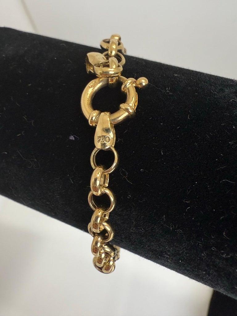 Tiffany Style 18K Gold Heart Charm Bracelet For Sale 10