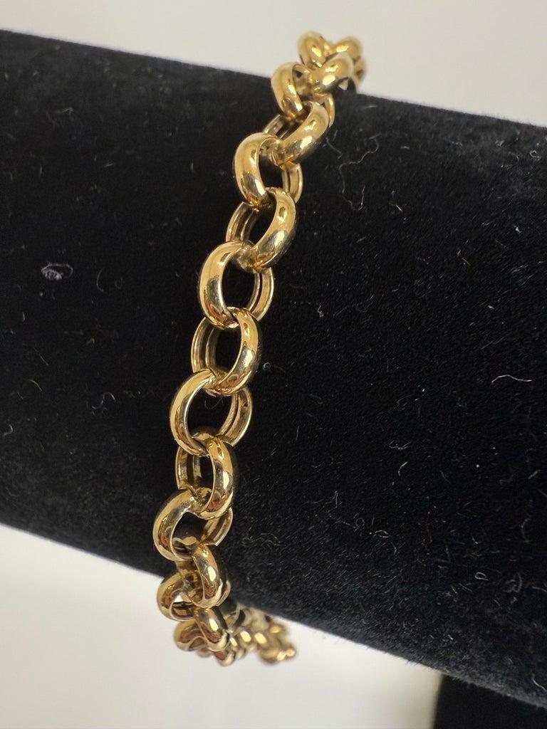 Tiffany Style 18K Gold Heart Charm Bracelet For Sale 4