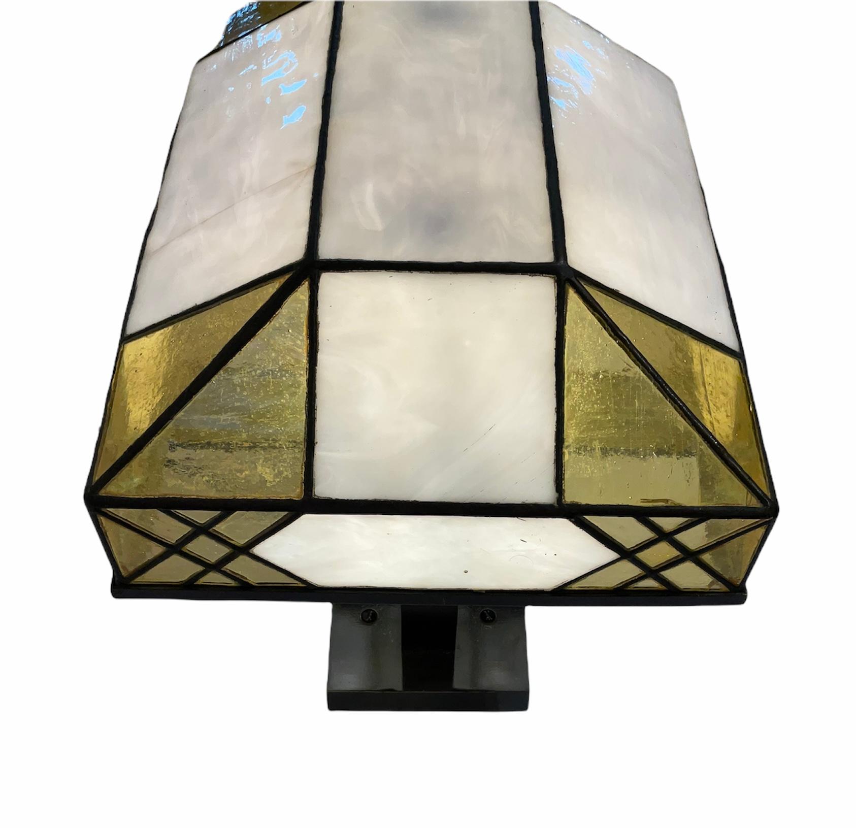Tiffany Style Art Deco Stained Glass Rectangular Desk/Table Lamp 2