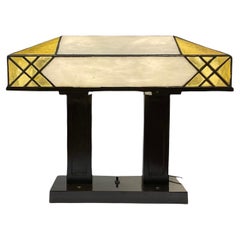 Tiffany Style Art Deco Stained Glass Rectangular Desk/Table Lamp