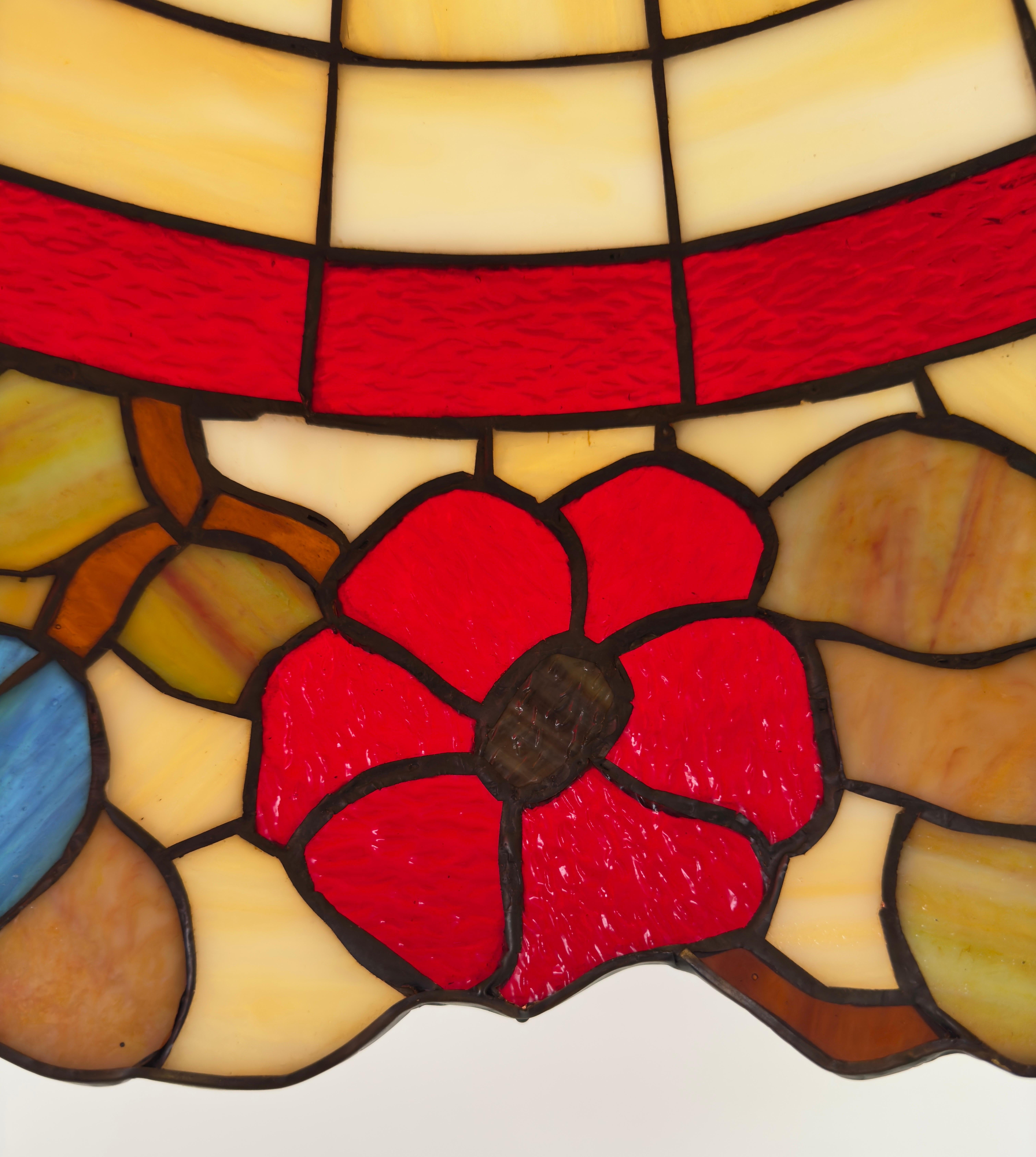 Vidrieras Art Nouveau estilo Tiffany  Colgante o araña multicolor en venta 1
