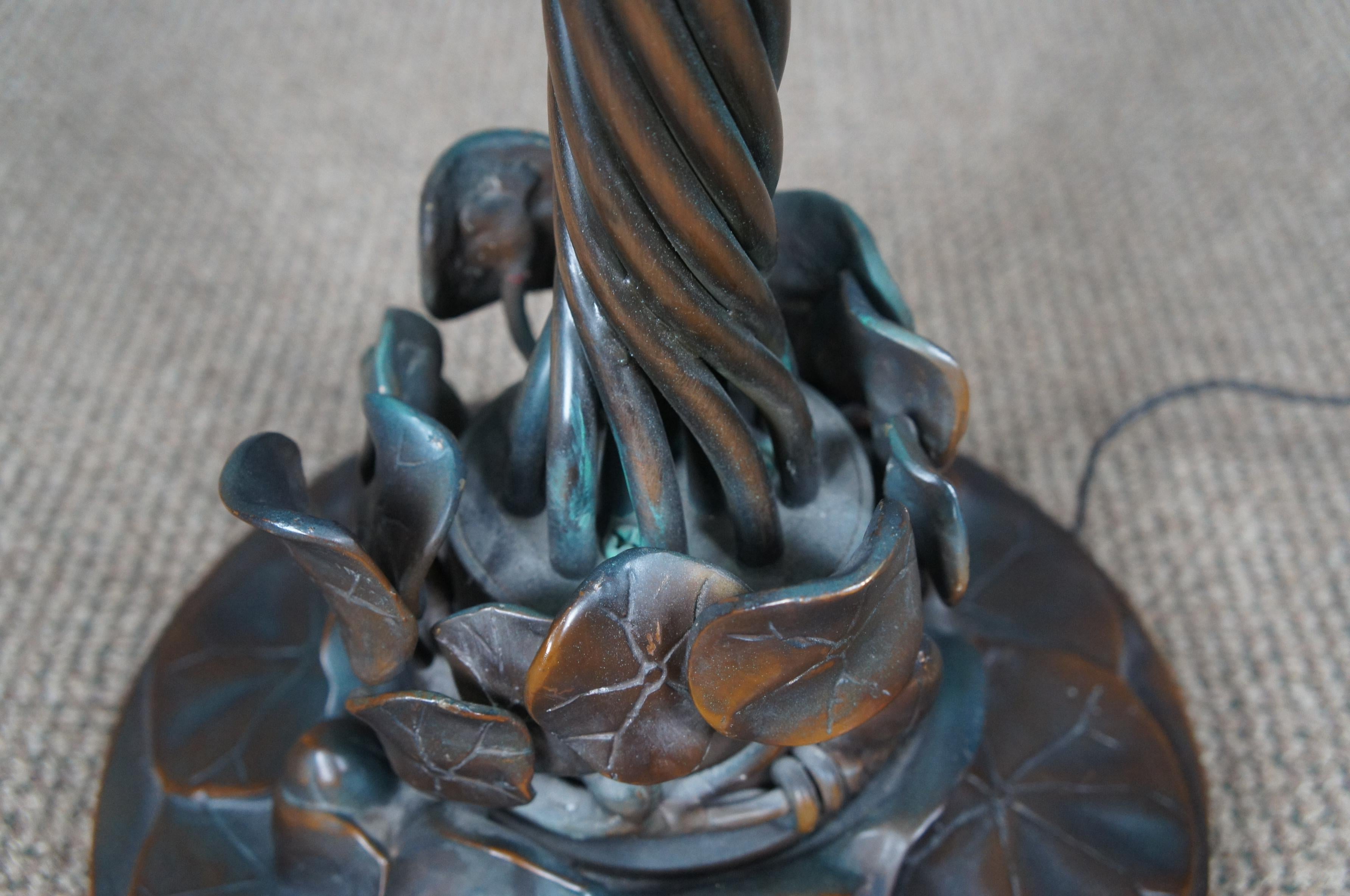 Tiffany Style Bronze Art Nouveau 12 Arm Lily Pad Tulip Floor lamp 54