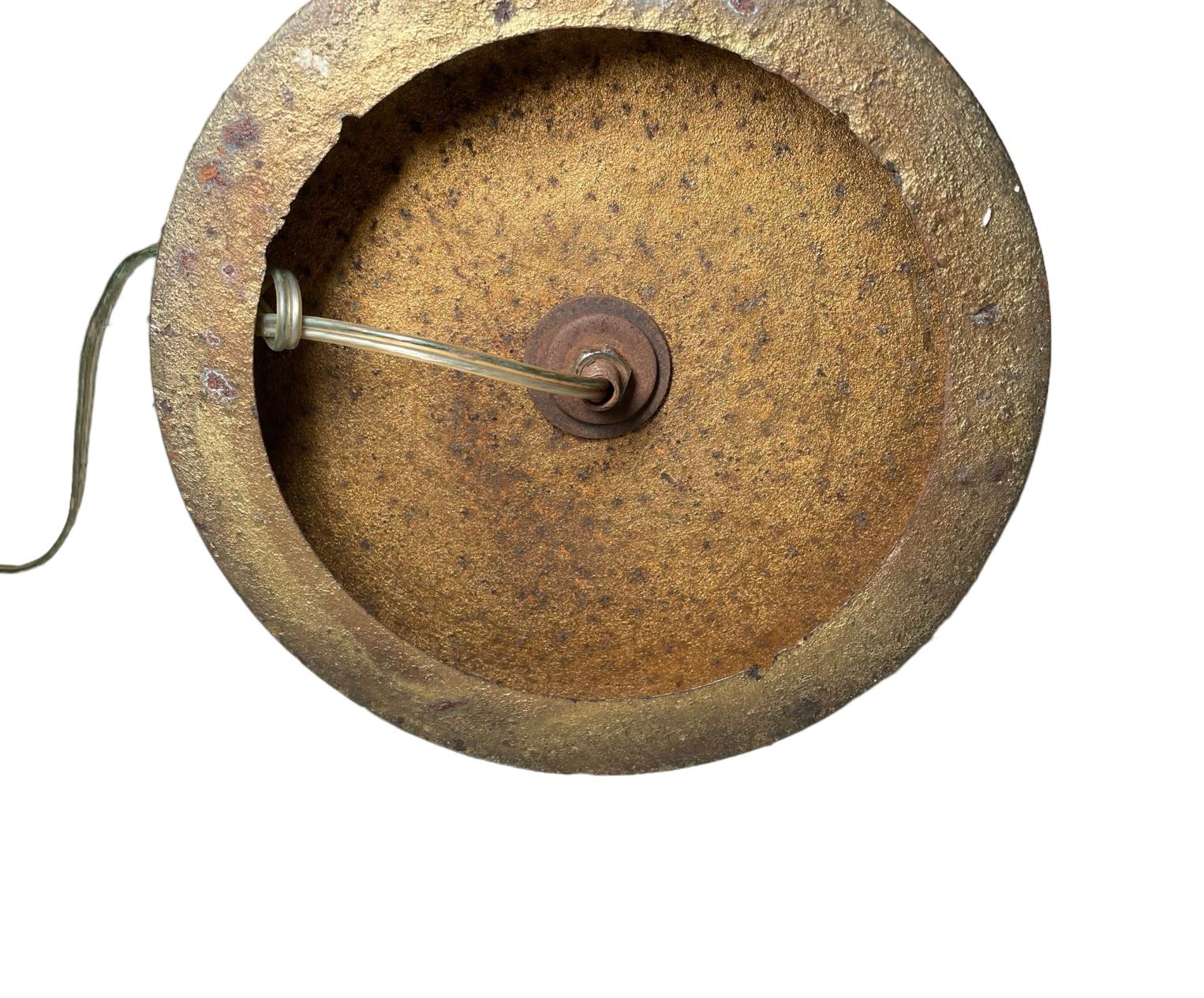 Lampe de table en bronze de style Tiffany avec motif de fleurs de trompette bleue en vente 12