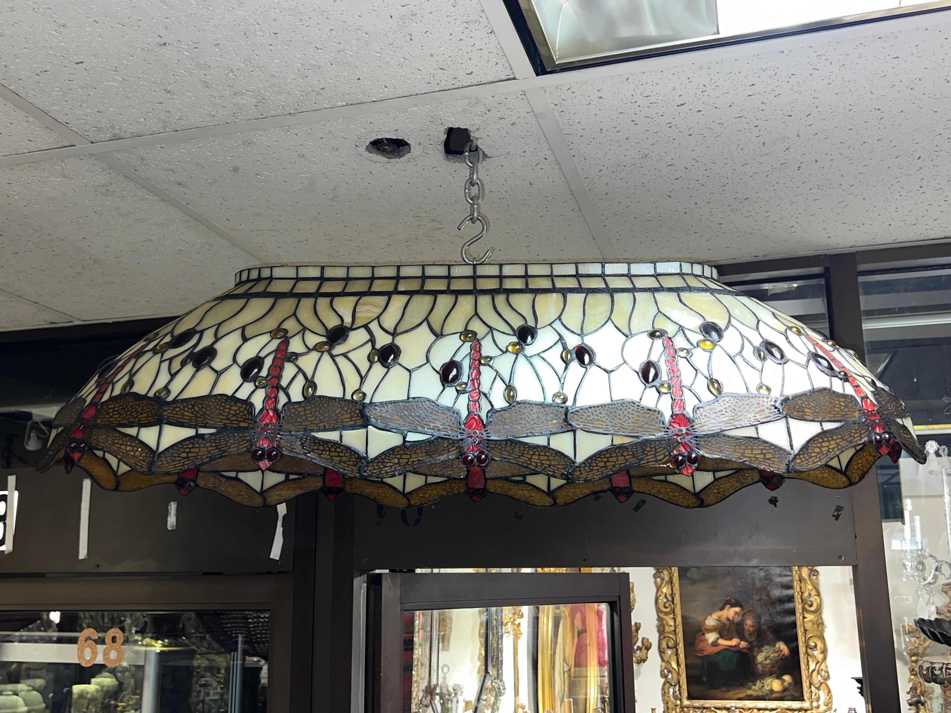 Ciondolo a forma di libellula in vetro colorato in stile Tiffany in vendita 9