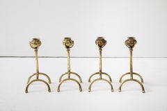 Tiffany Style Solid Brass Modern Candle Holders Set Of 4