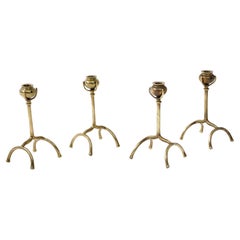 Tiffany Style Solid Brass Modern Candle Holders Set Of 4