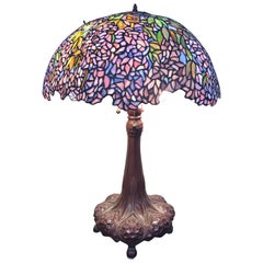 Tiffany Style Stained Glass Art Nouveau Art Glass Table Lamp