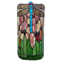 Tiffany Style Stained Glass Dragonfly Wall Sconce, Late 20th Century