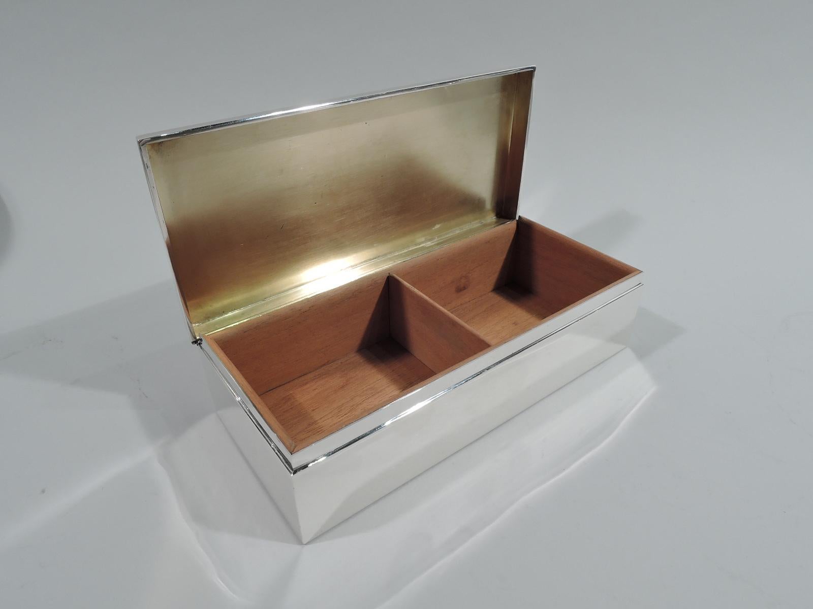 American Tiffany Stylish Mid-Century Modern Sterling Silver Desk Box