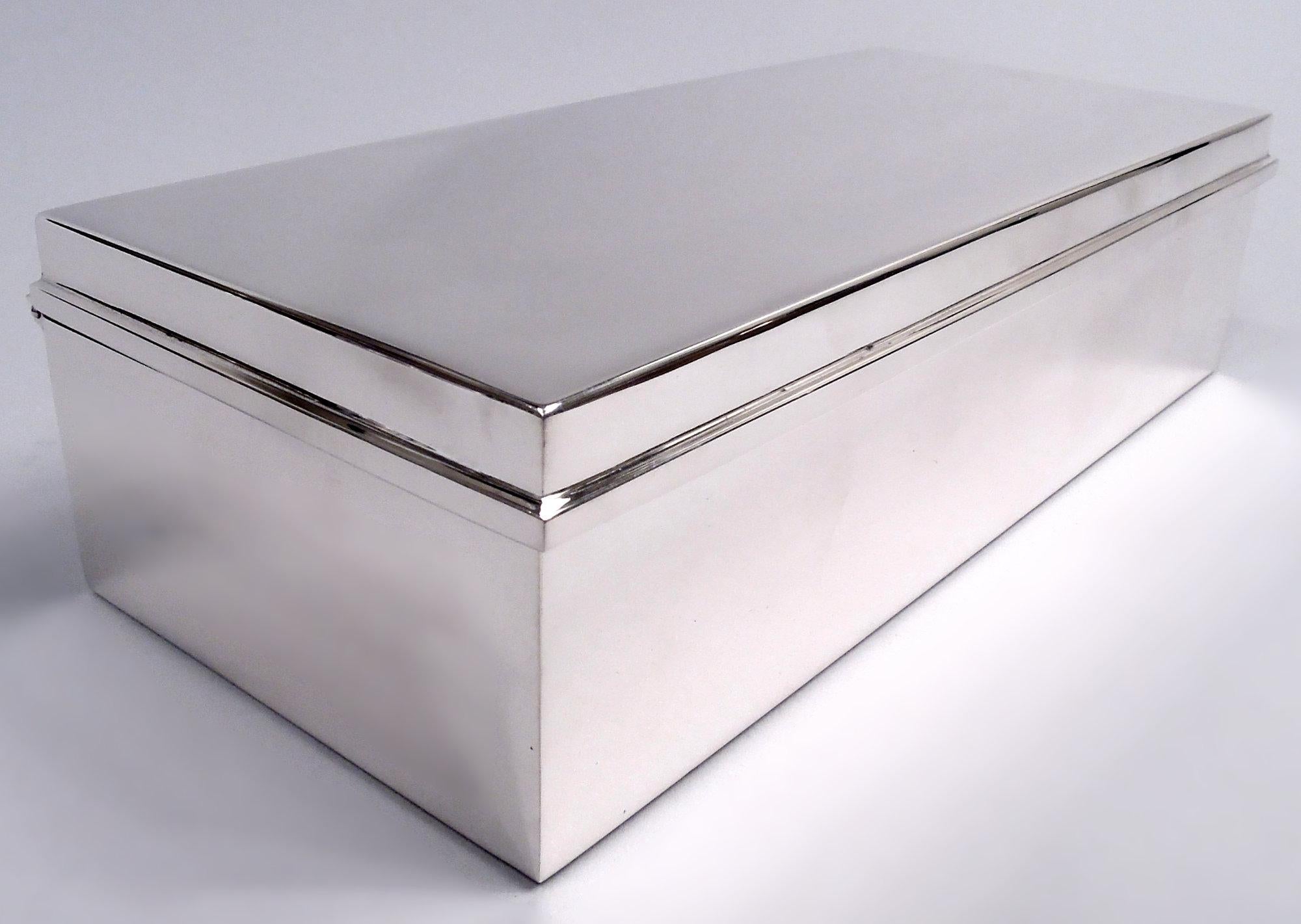 American Tiffany Stylish Midcentury Modern Sterling Silver Desk Box For Sale