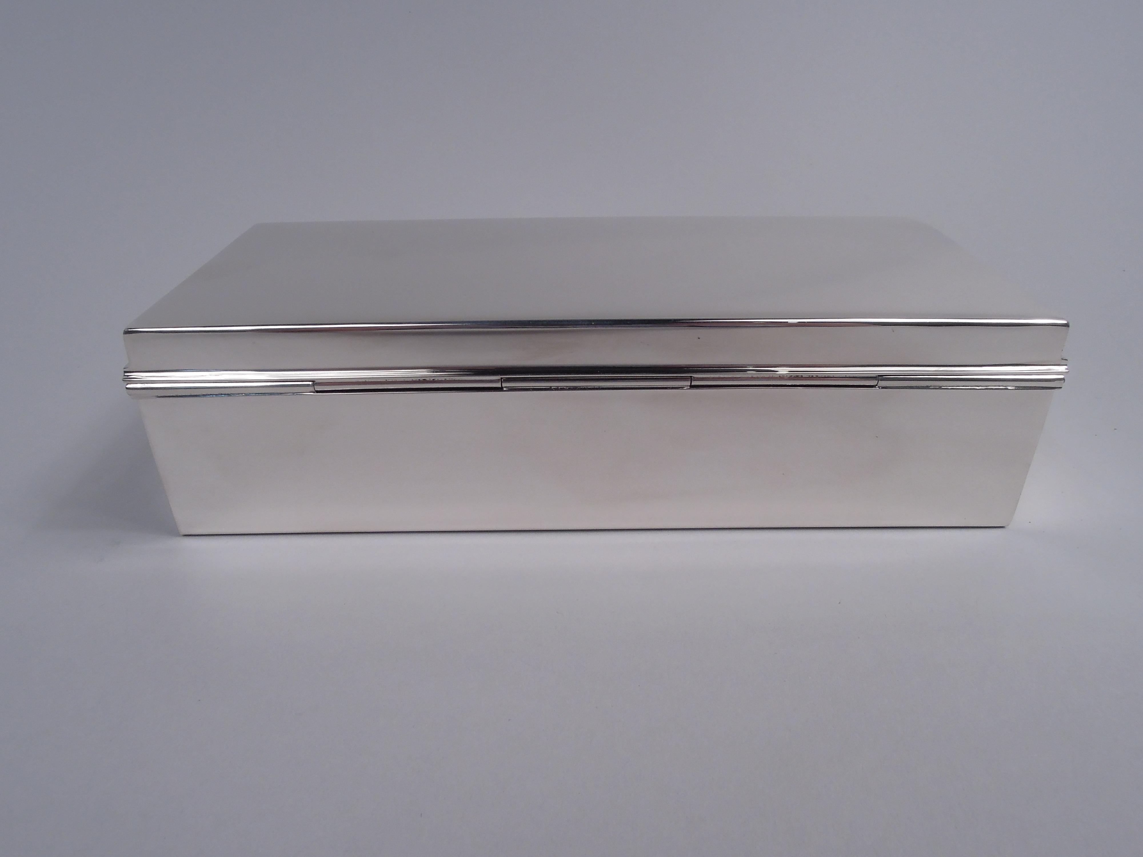 Tiffany Stylish Midcentury Modern Sterling Silver Desk Box In Good Condition For Sale In New York, NY