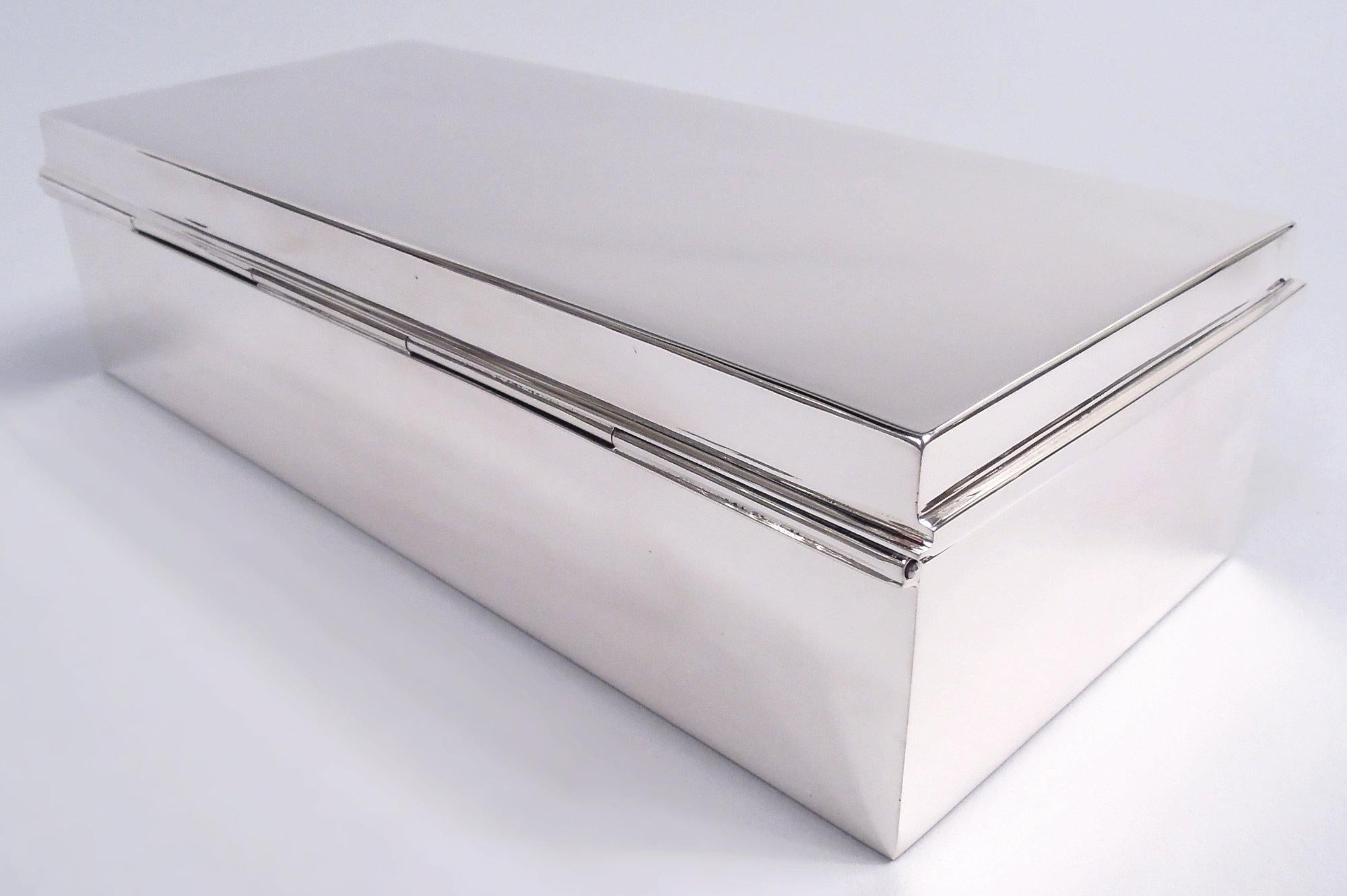 20th Century Tiffany Stylish Midcentury Modern Sterling Silver Desk Box For Sale