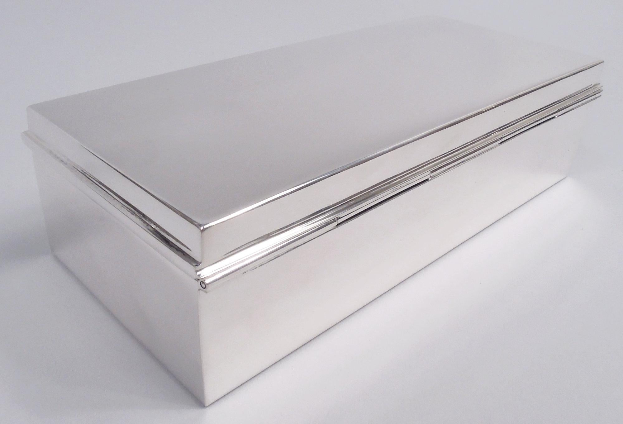 Tiffany Stylish Midcentury Modern Sterling Silver Desk Box For Sale 1