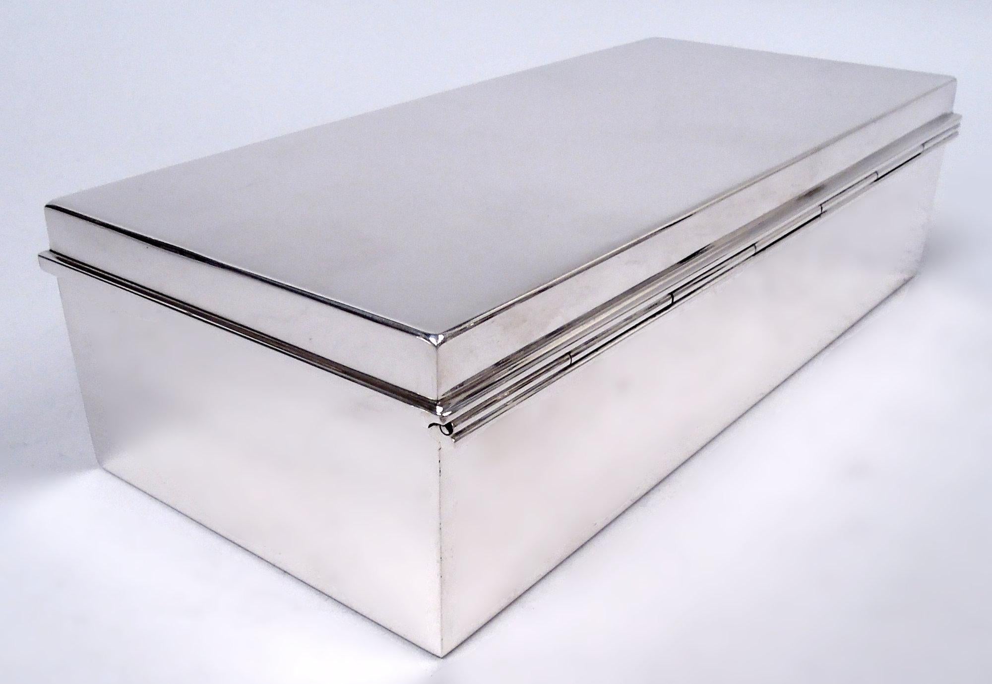 XX secolo Scatola da scrivania in argento massiccio Tiffany Stylish Midcentury Modern in vendita