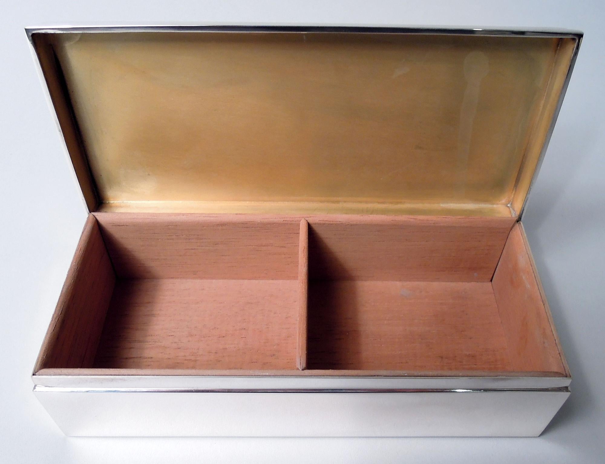 Tiffany Stylish Midcentury Modern Sterling Silver Desk Box For Sale 2