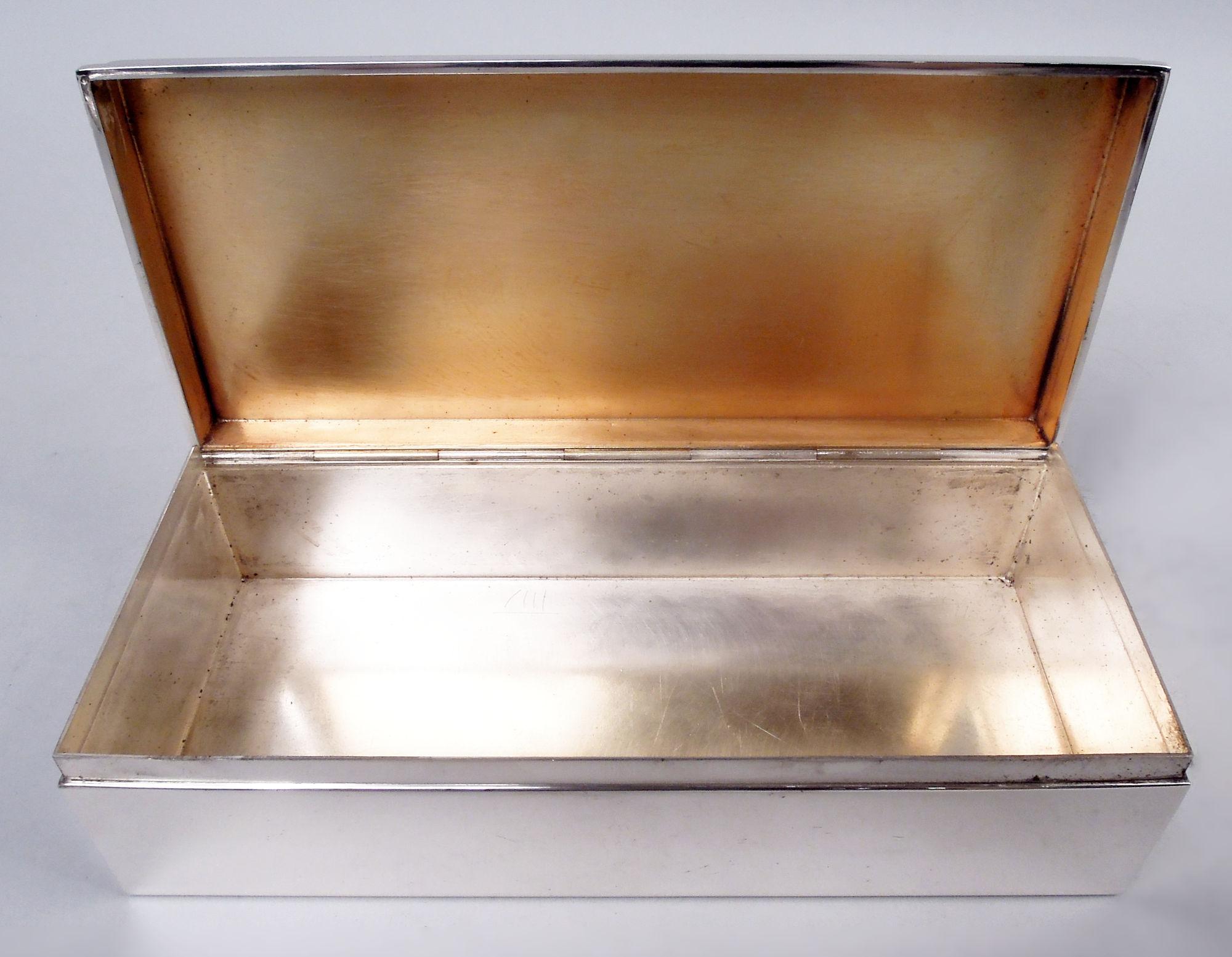 Argento 925 Scatola da scrivania in argento massiccio Tiffany Stylish Midcentury Modern in vendita